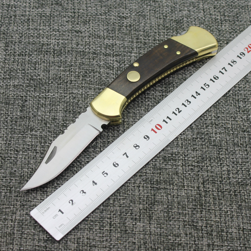

High end 112 serrated brass + wooden handle hunting with mini wild travel Christmas gift knife