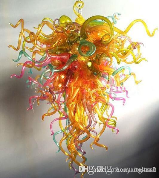 

100% Mouth Blown Borosilicate CE Certificate Interior Decoration Multicolor Blown Glass Chandelier Murano Glass Pendant Light