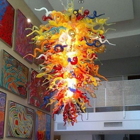 

Beautiful Colorful Villa Pendant Lamp Hand Blown Glass Chandeliers Tiffany Murano Crystal Chandelier Lamps for Home Hotel Club Decoration