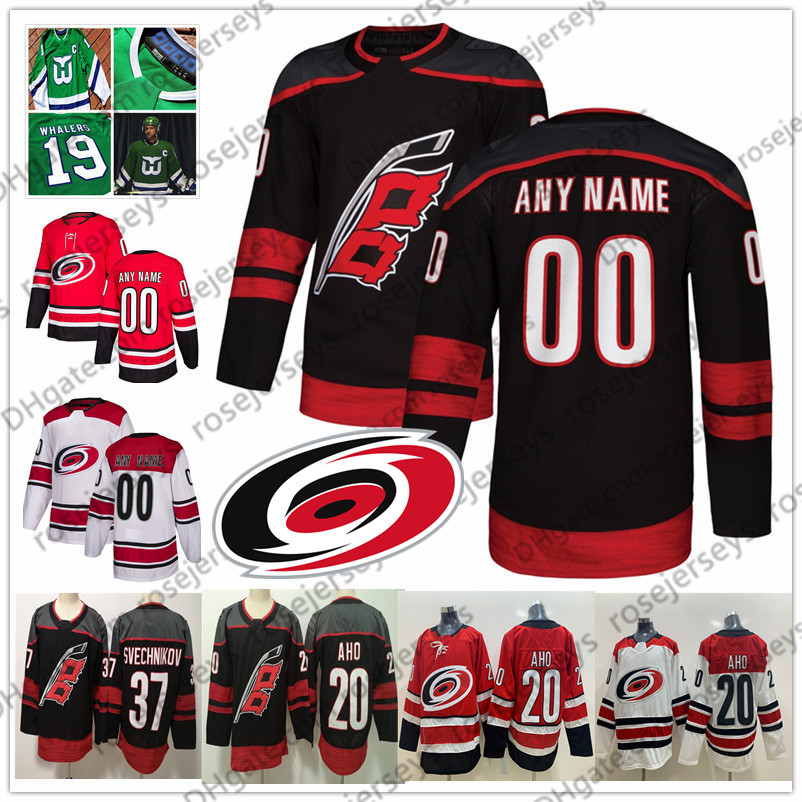 

Custom Carolina Hurricanes Black Third Jersey Any Number Name men women youth kid White Red Aho Staal Faulk Svechnikov Dzingel Niederreiter, Men's red (old)