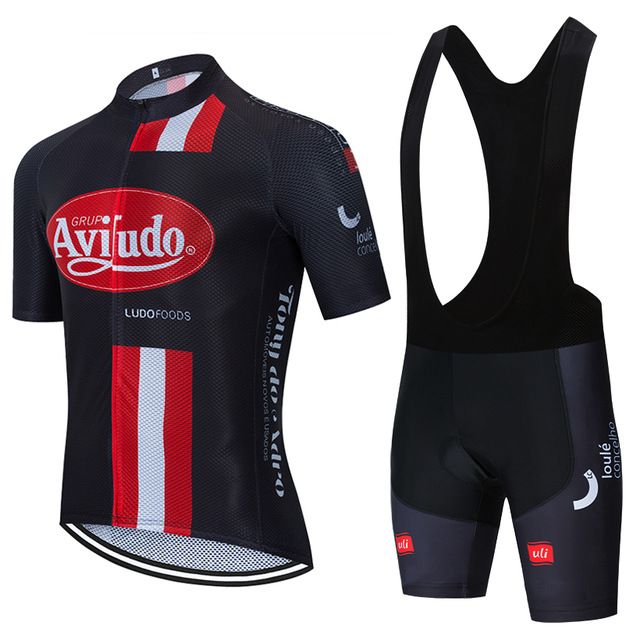Tour De France 2020 Pro Team AVILUDO Cycling Jersey set summer breathable MTB bike cycling Clothing bib shorts kit Ropa Ciclismo-image-545239686