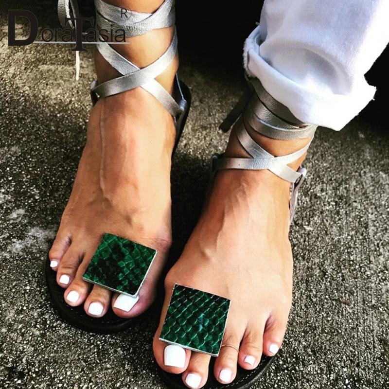 

DORATASIA Retro Ins Female Sandals Casual Beach Sandals Women Flip Flop Leopard Ankle Strap Low Heel Shoes Woman, Black