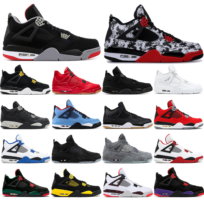 

with free socks fashion 4s Men Basketball shoes BRED tattoo black pizzeria RAPTOR Singles Day Designer Trainers Sport size Sneakers, White;red