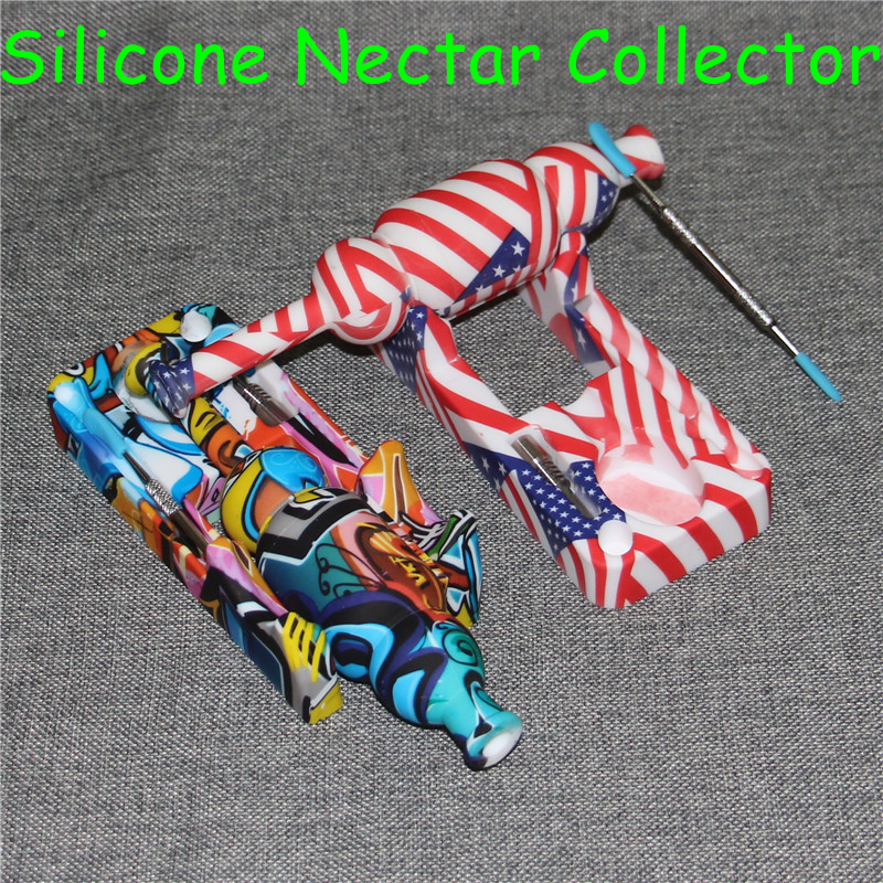 

silicone Nectar nector Collector kit Concentrate smoke Pipe with GR2 Titanium Tip Smoking Dab Straw Oil Rigs
