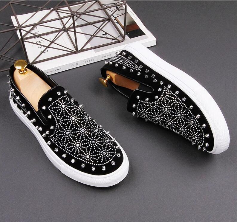 

New Fashion Men's Casual Loafers Genuine Leather Slip-on Dress Shoes Handmade Smoking Slipper Men Flats Wedding Party Shoes 20211, Black