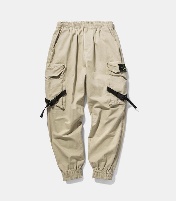 

2020 new Vintage pants men sweatpants Trousers Fashion Fitted Bottoms street wear hip hop pencil pants Elastic Waist Joggers, Black