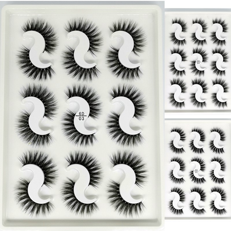 

9 Pairs 6D Mink Lashes Natural False Eyelashes Dramatic Volume Fake Lashes Makeup Eyelash Extension Silk Eyelashes