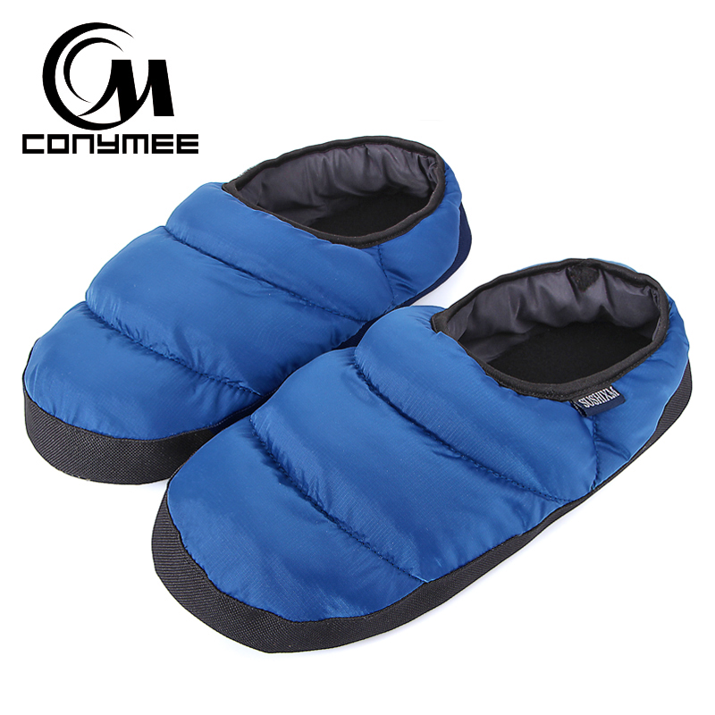 

CONYMEE Winter Home Fur Slippers Men Down-cotton Indoor Shoes Pantufa For Mens Warm Casual Sneakers Plush Slipper Erkek Terlik, Black