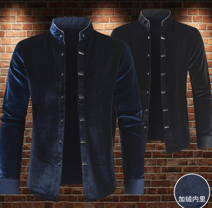 

Gold velvet jacquard plus velvet blazer men suits designs jacket mens stage costumes dress masculino homme stand collar B445, Black