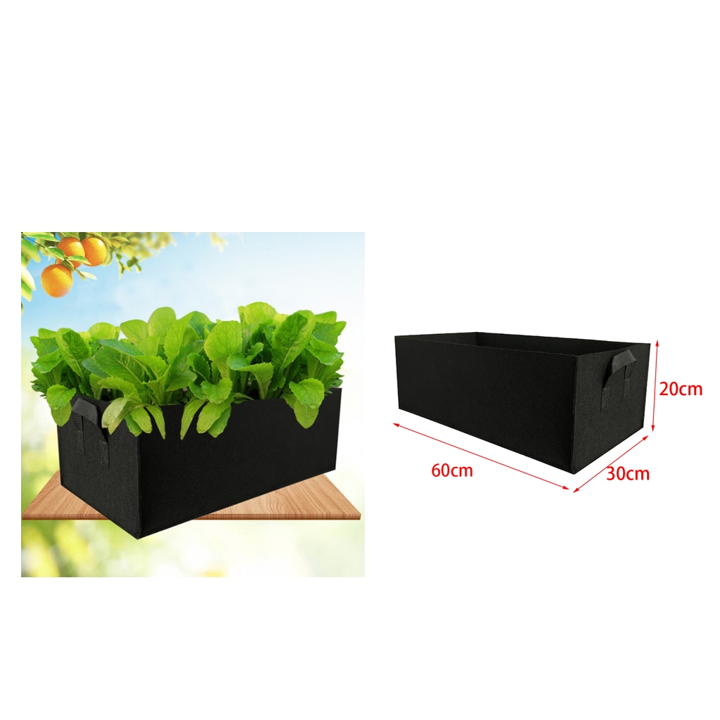 

2x non-woven fabric garden grow bags rectangle vegetables planting containers l