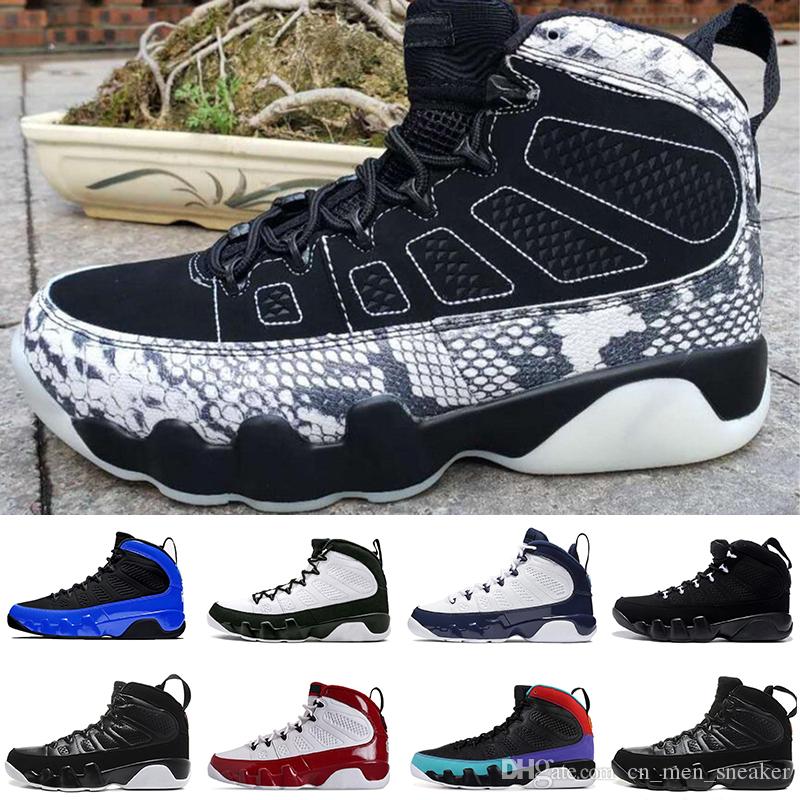 Hot sale black snakeskin 9 Man basketball shoes Men Cheap White Red 9s Athletics Sneakers Mens Trainers Sports Shoes US 7-13