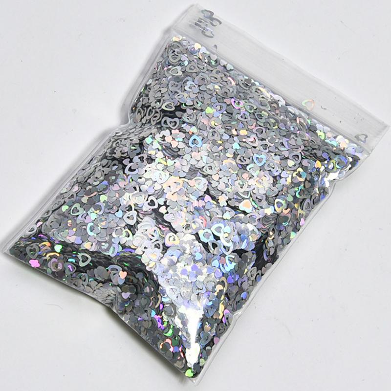 

50g/bag Hollow Out Heart Shaped Sequins DIY Laser Sequins Holo Glitter Flakes 12 Colors Shiny Nail Art Glitter Spangles FT#87