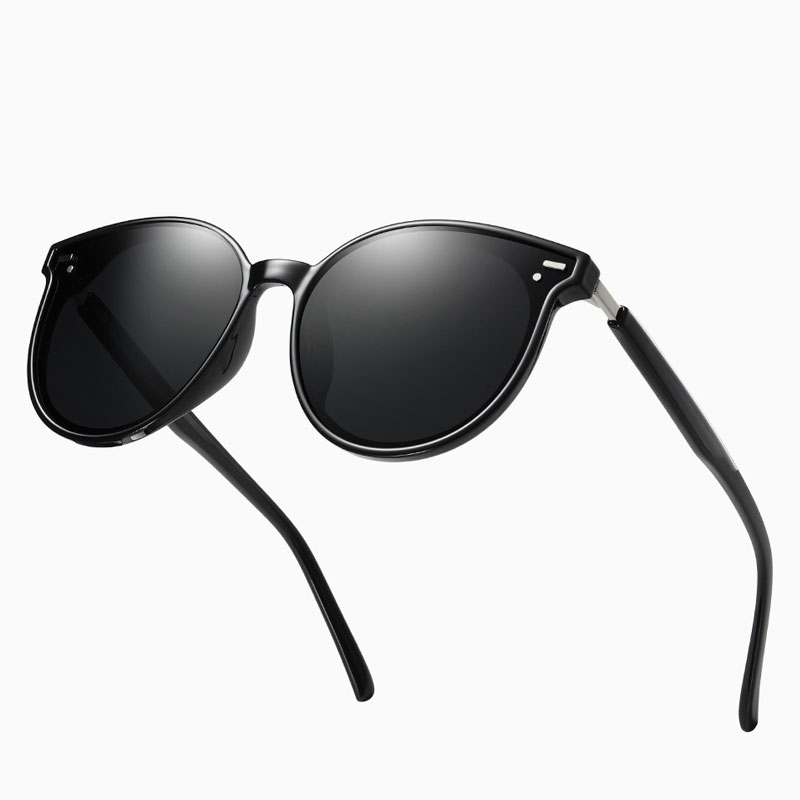 

Luxury-2019 Brand Designer Polarized sunglasses for women men round sun glasses TR Material rivet Polarized eyeglasses