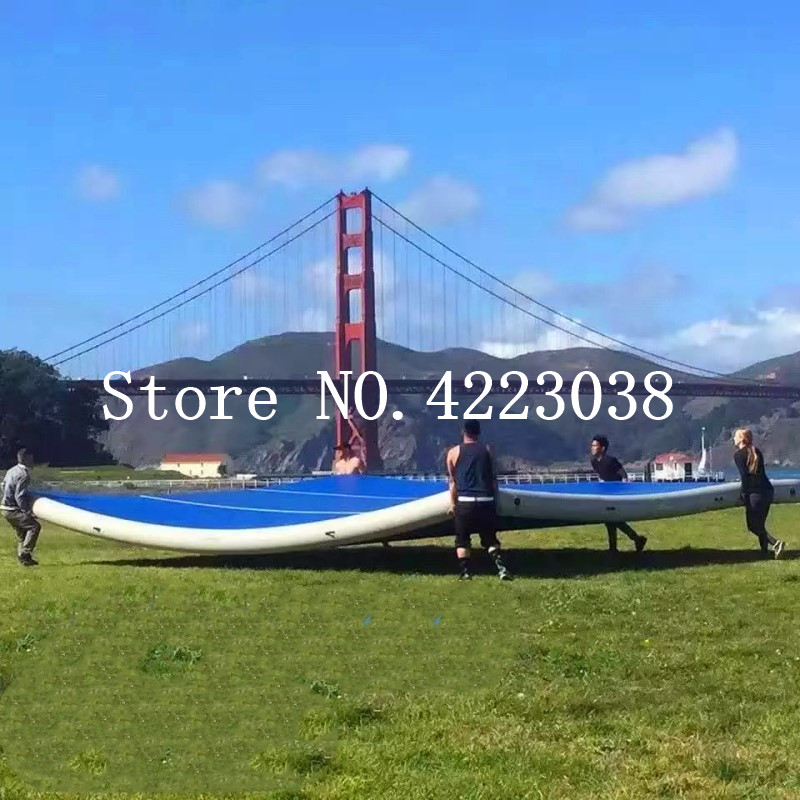 

4*4*0.2m inflatable gymnastic mat air track tumbling mat with pump air floor for home use, beach, park and water