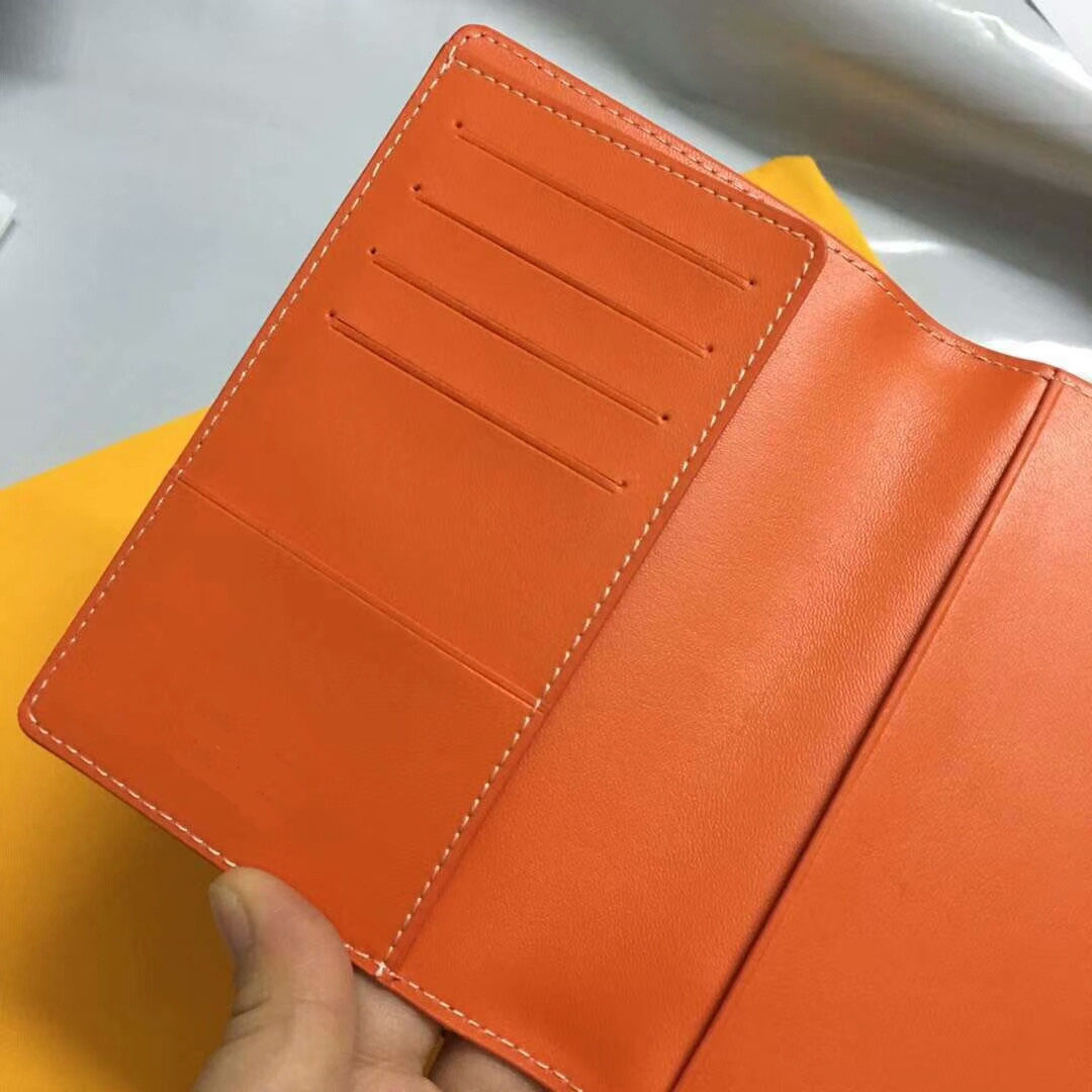 

GY passport cover Top quality Mens Women Wallet Houndstooth Card Holder real Leather Women Purse Covers For Passports with box dust bag, Yellow