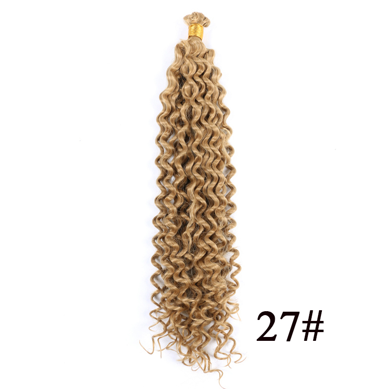 

14 Inch Synthetic Crochet Hair Braiding Hair Extensions Water Wave Braids Blonde 613 Bundles Afro kinky Twist Bulk 100g/pcs, 27#
