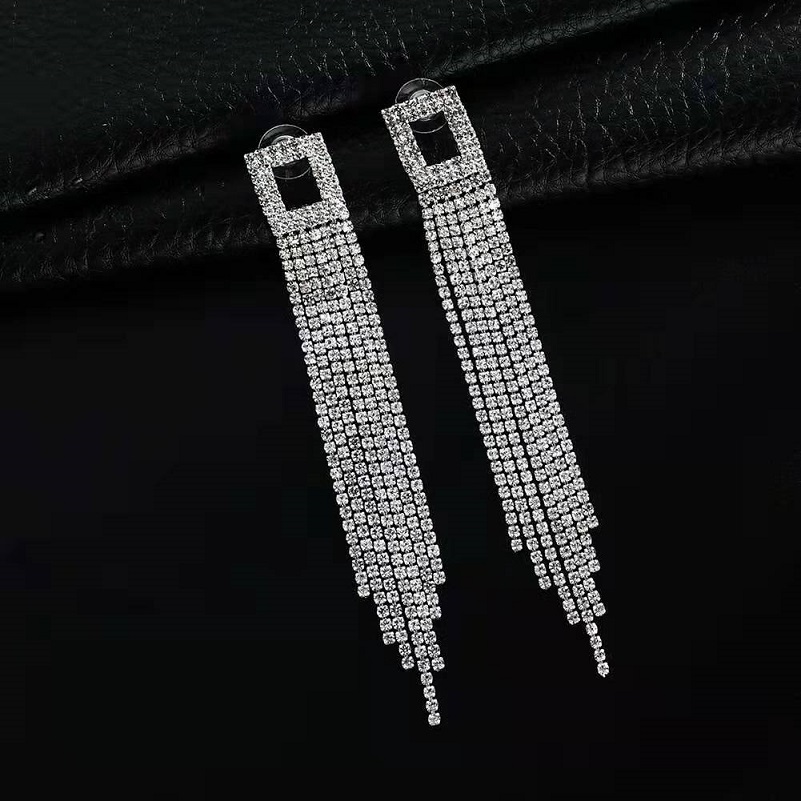 

Wholesale-bridal wedding dangle earrings for women luxury designer colorful bling diamond danling earring engagement dinner jewelry