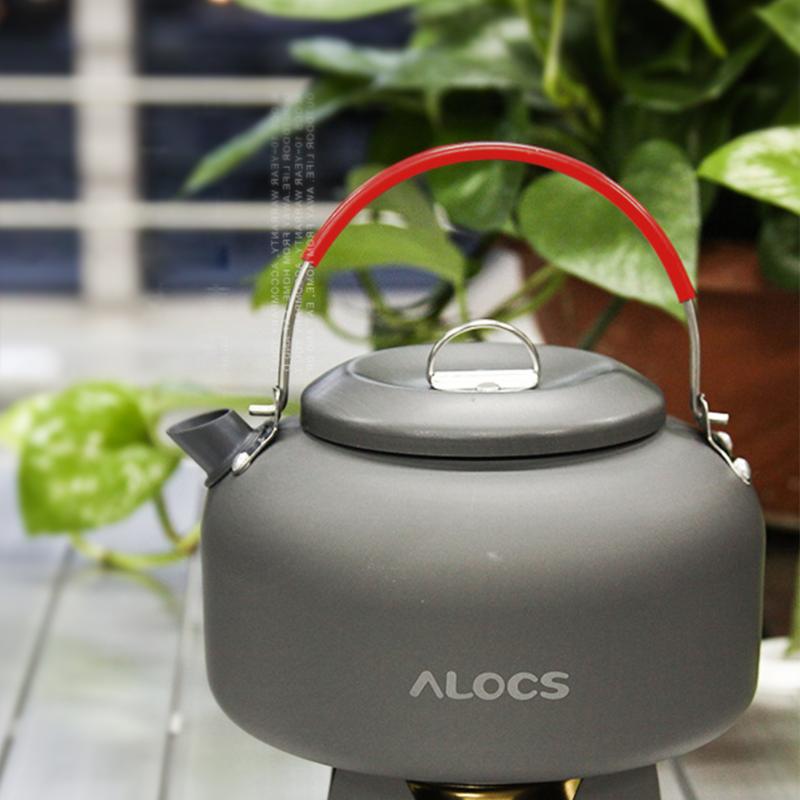 

Outdoor Portable Coffee Teapot Kettle Camping Hiking Picnic BBQ Kettle Water Pot 0.8L Aluminium Alloy