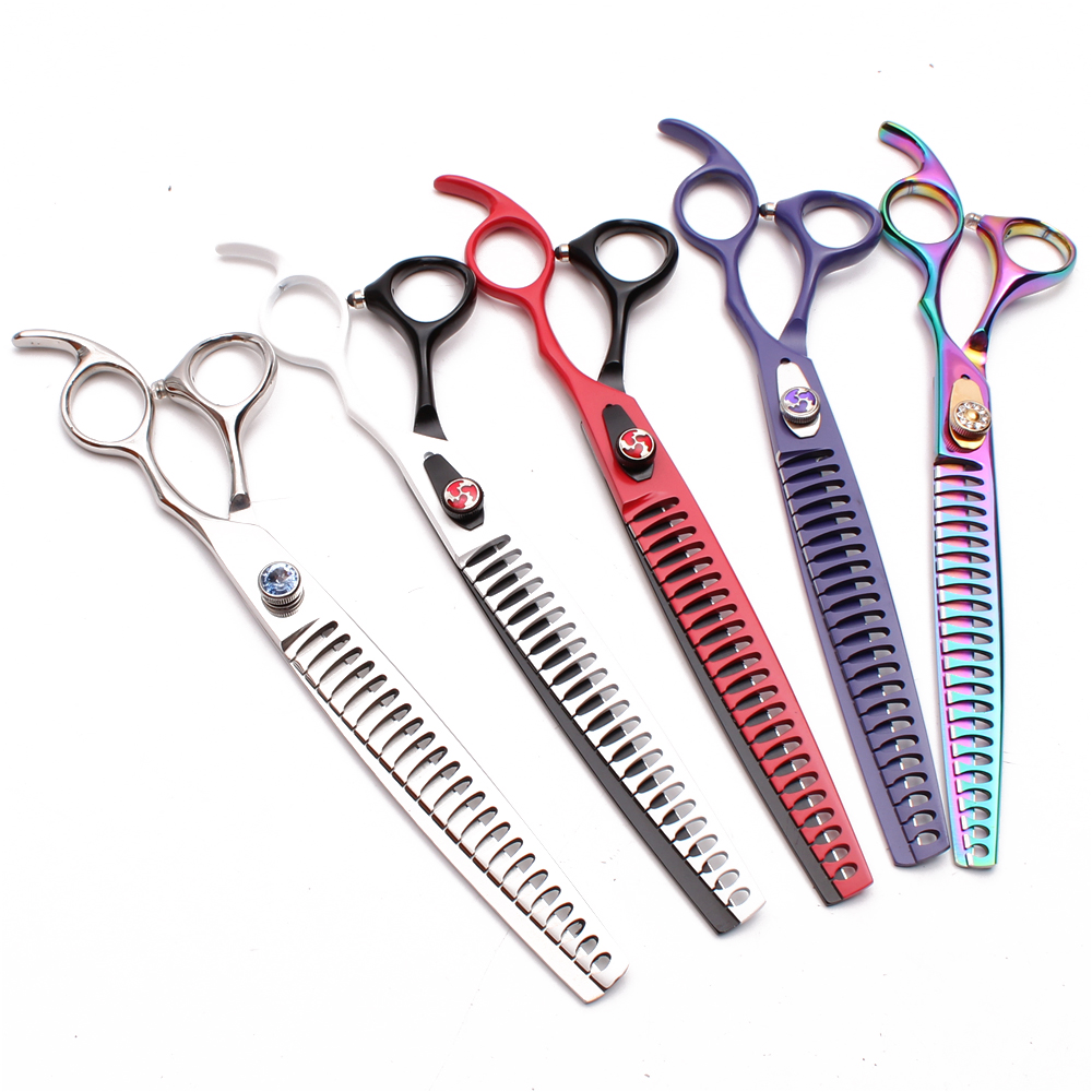 

8.0'' 22.5cm JP 440C Customized Logo Professional Dogs Cats Pets Hair Shears Hairdressing Scissors 23 Teeth Fishbone Thinning Shears C4004