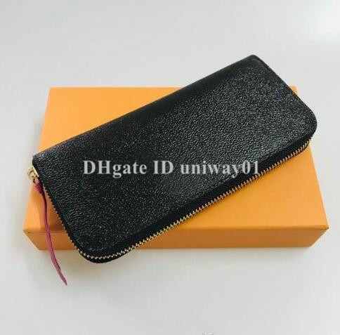 

Quality Women Wallet New Fashion original box card holder brand designer damier checked flower, Flower-red