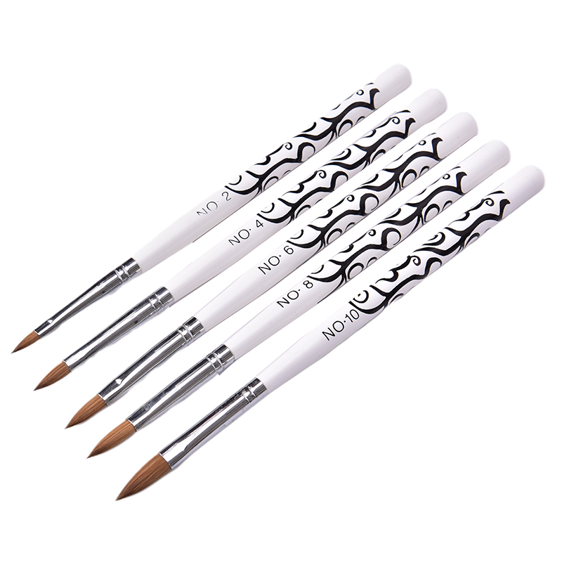 

1PCS Acrylic Liquid Powder No. 2/4/6/8/10 Kolinsky Sable Acrylic Nail Art Brush UV Gel Builder Carving Pen