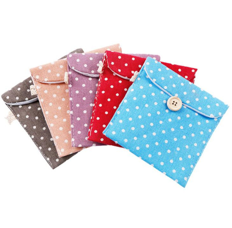 

Napkin Sanitary Bag Women's Girls Cotton Linen Bag Napkin Portable Sanitary Pad Storage Organizer Pouch Holder
