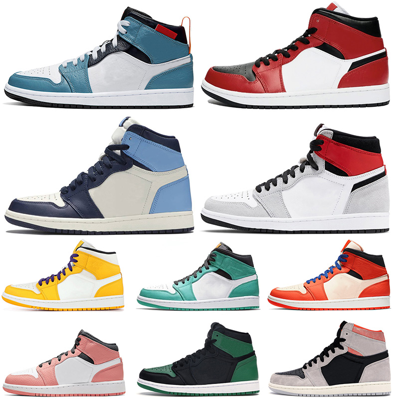 

Top Quality Jumpman 1 1s Womens Mens Basketball Shoes Mid Chicago Black Toe Obsidian Fearless trainers OG Royal Toe Black Sports Sneakers