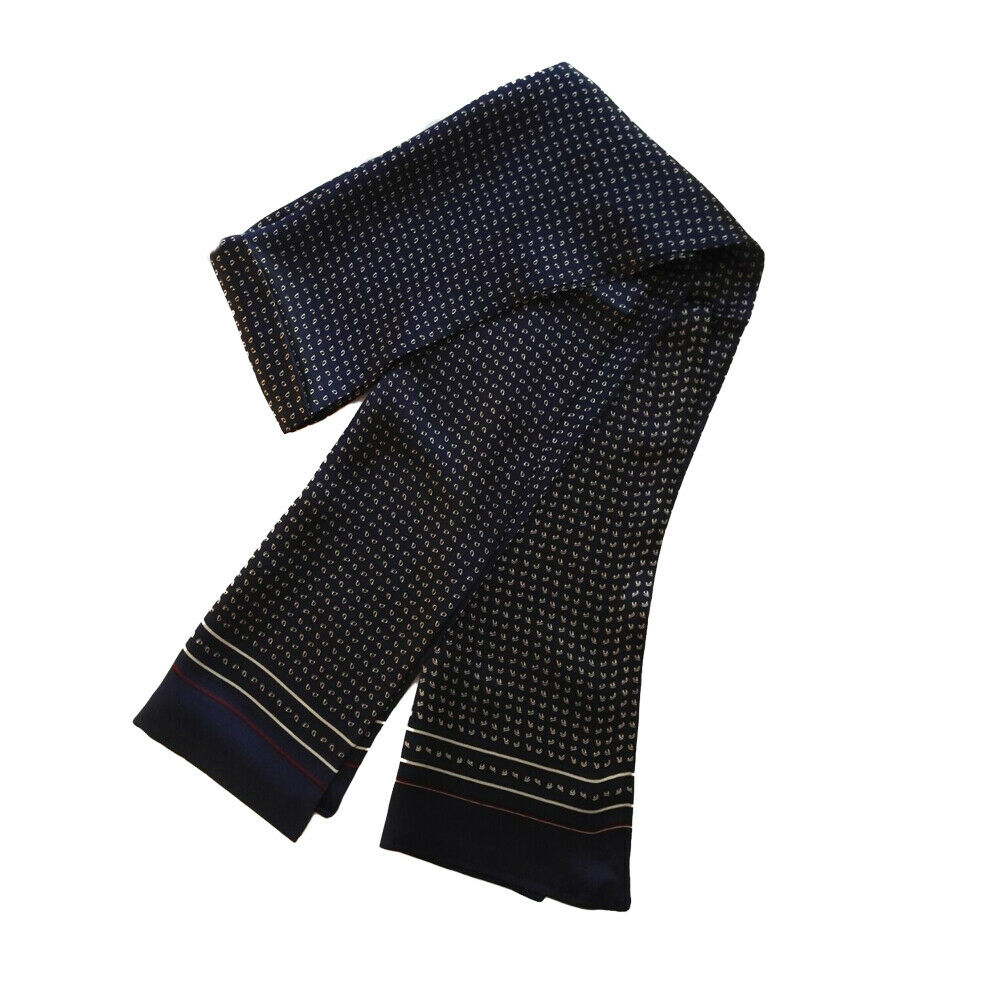 

Men's Long Silk Neckerchief Cravat 100% Real Mulberry Silk Double Layer Scarf Vintage Fashion
