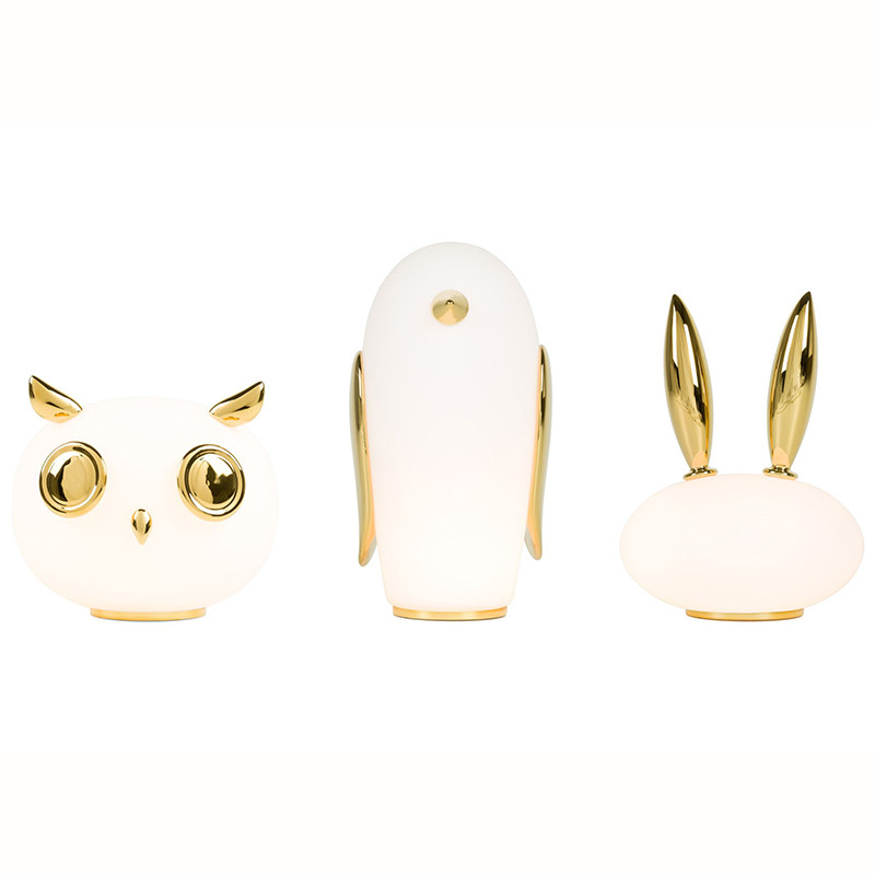 

Art Creative Design Desk Lights Lamp Glass Metal Gold Animal Owl Table Lamp New TA083