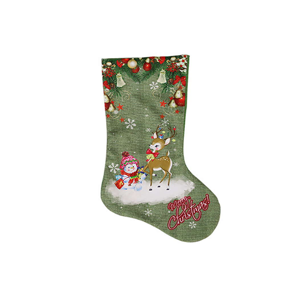 

1 Pc Christmas Gift Stockings Bag Reindeer Character Hanging Candy Socks For Decoration Deer
