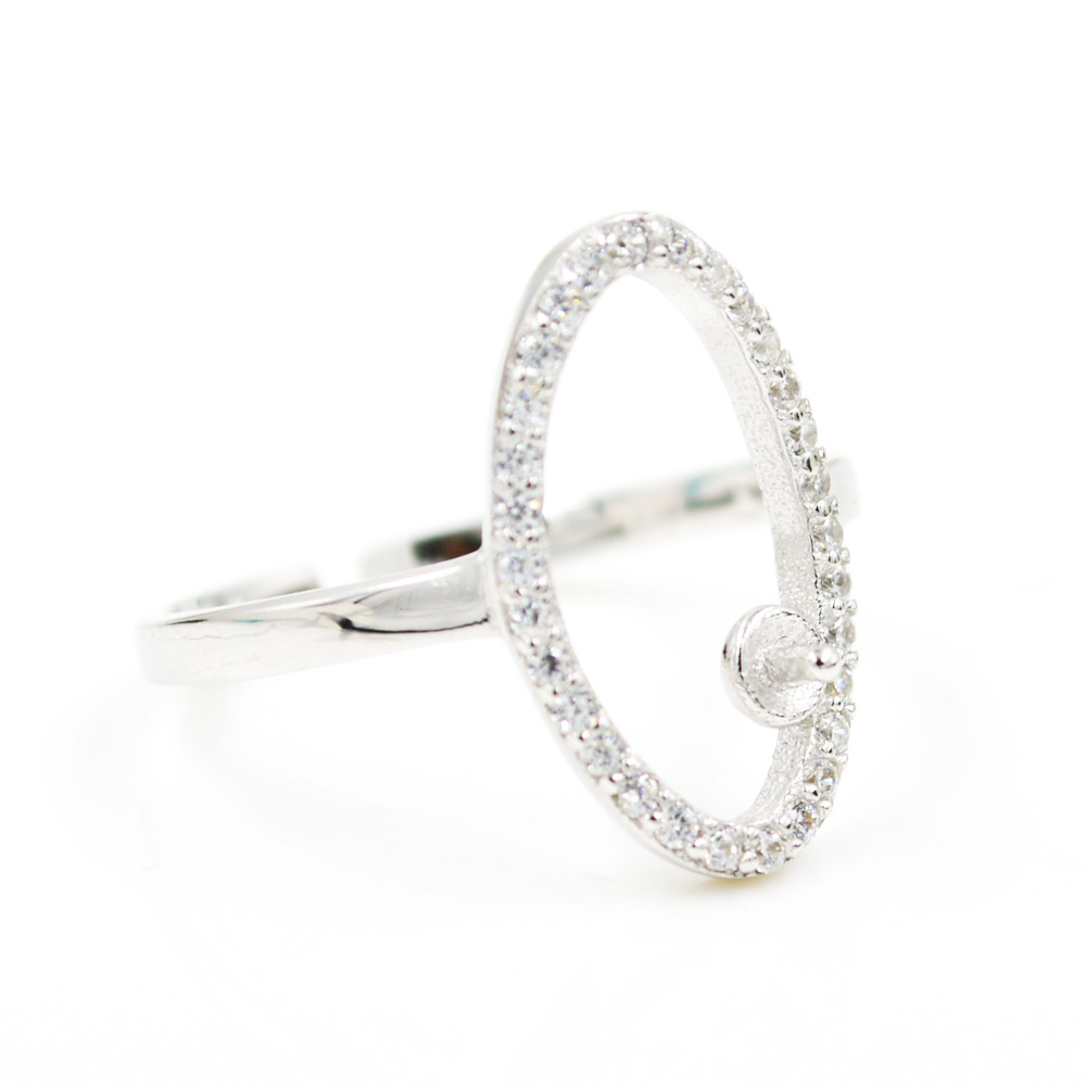 unique design sterling silver Ellipse rings settings mounting for oyster pearls live diy gift PS4MJZ015-image-442420004