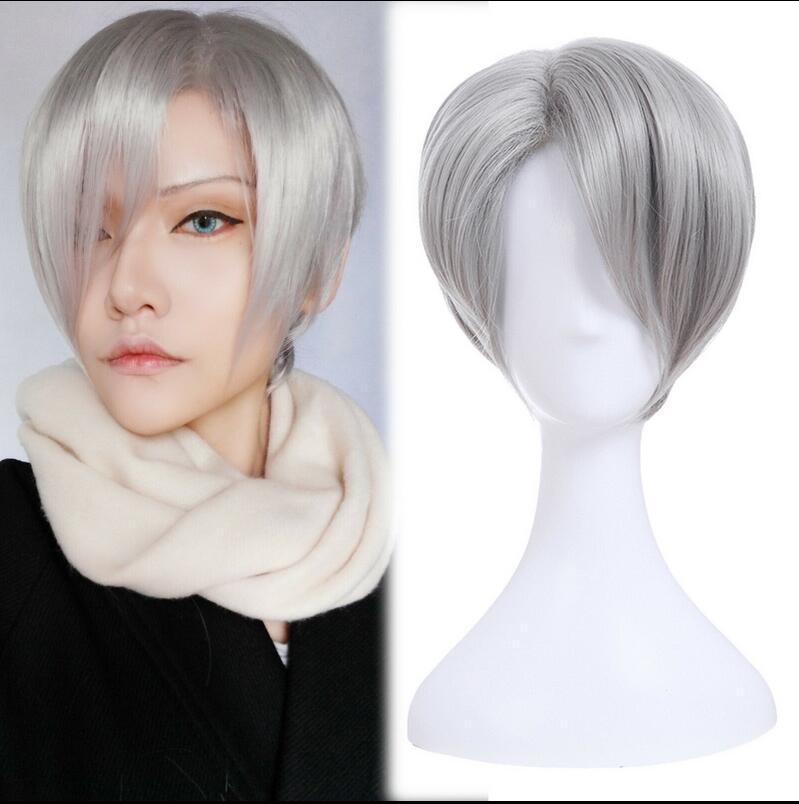 on ICE Viktor Nikiforov Cosplay Wig Long Hair Young Victor Halloween Cos YURI!!