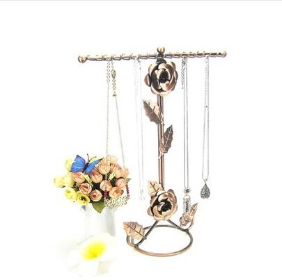 3style Originality rose Jewelry mannequin Display Stand Holder Earring Display Metal Frame Necklace Holder Accessories Storage 1pc C175-image-466347584