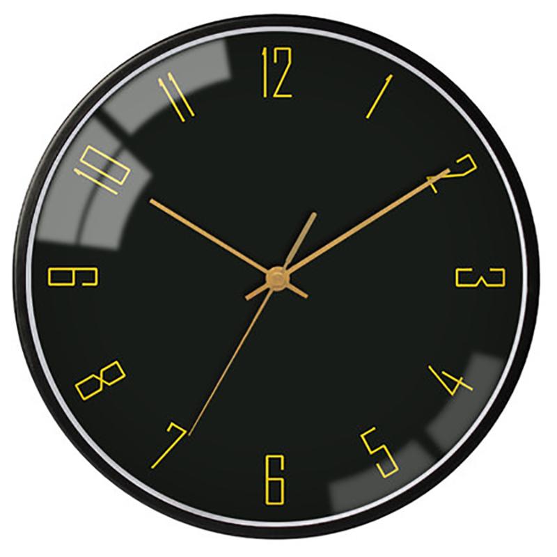 

Glass Wall Clock for Bedroom Record Study Design Small Decoration Watch Creative Europe Design Living Room Black