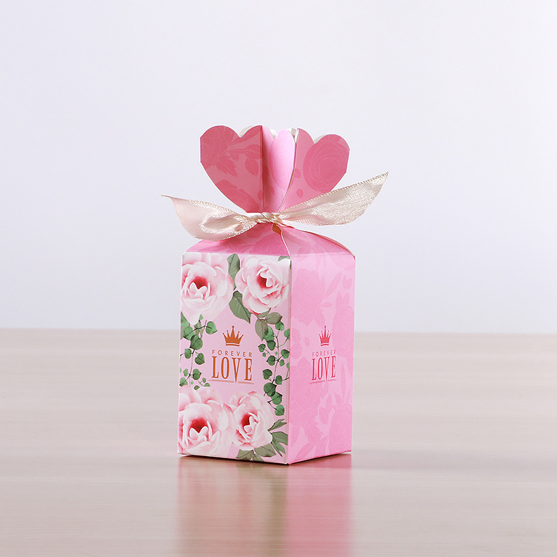 

New Arrive Paper Fishtail Chocolate Candy Gifts Boxes with Ribbon flowers for Wedding Favor Party Gift Packing Box Cheap