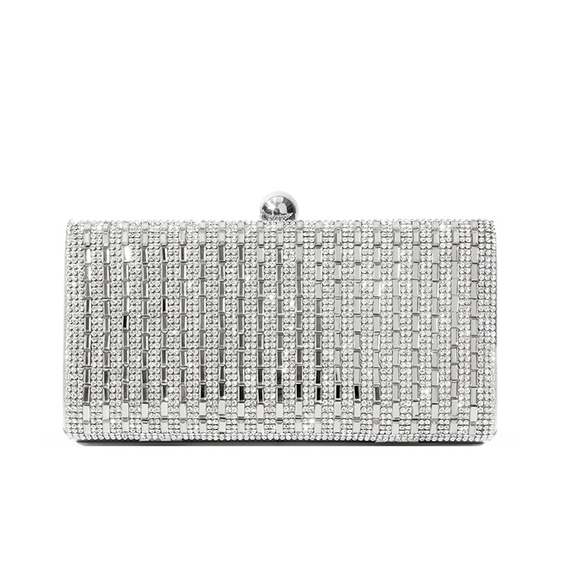 shiny silver clutch bag