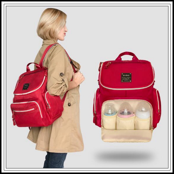 Styliste Maman Sacs à dos Sac à couches multi-fonctionnelles Organisateur Voyage avec poussette crochets épaule Ceinture Grand sac à dos