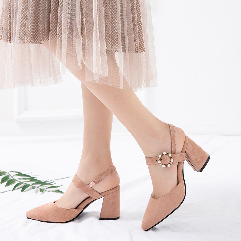 

Women Sandals High Heels Summer Woman Pumps Thin Heels Party Shoes Pointed Toe Slip On Office Ladie Dress Shoe Plus SizeDE, 2 pink