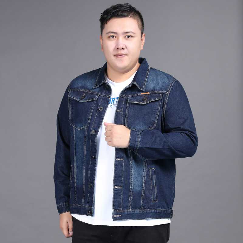 

big 8XL 7XL 6XL spring new plus size classic denim jacket men brand clothing cotton casual men jean jacket blue solid coat male