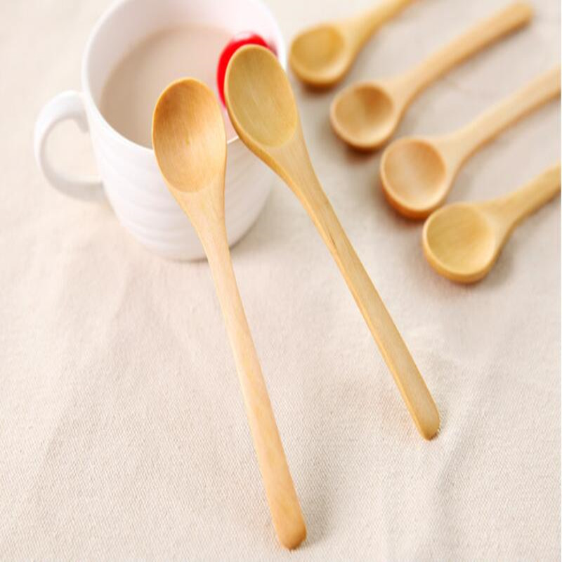 

Baby Long Wood Spoon Baby Safe Feeding Spoons Home Honey Coffee Pudding Tea Spoon Environmental Wood Dinnerware Creative Flatware WY93Q