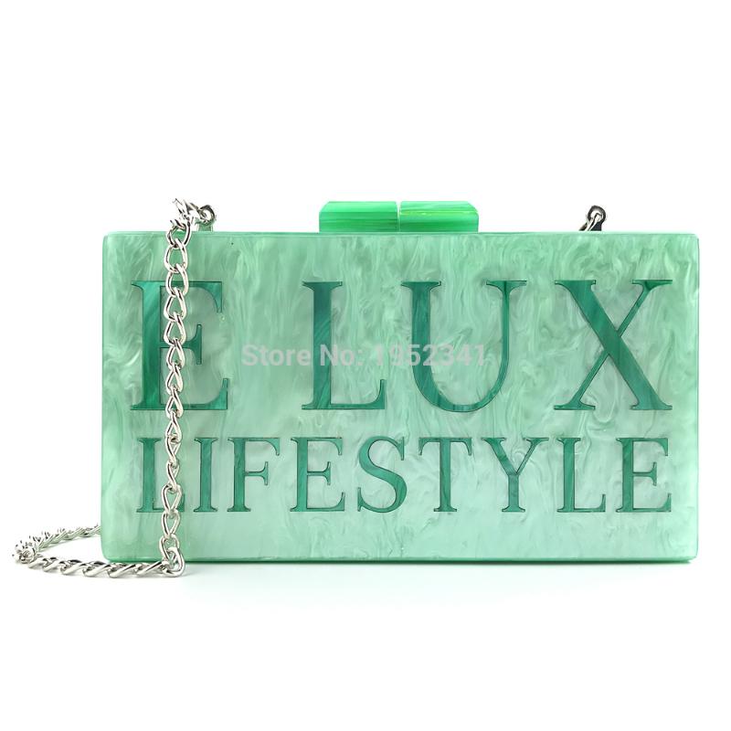 

OC3888 Factory Supply Custom OEM Fashionable Ladies Acrylic Bag Clutch, Green