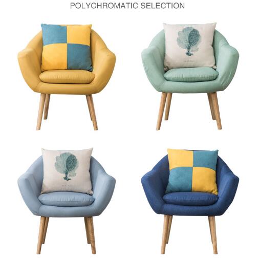 Leisure chair small family Living Room Furniture cloth dining negotiation chairs single sloth Nordic modern simple-image-487578043