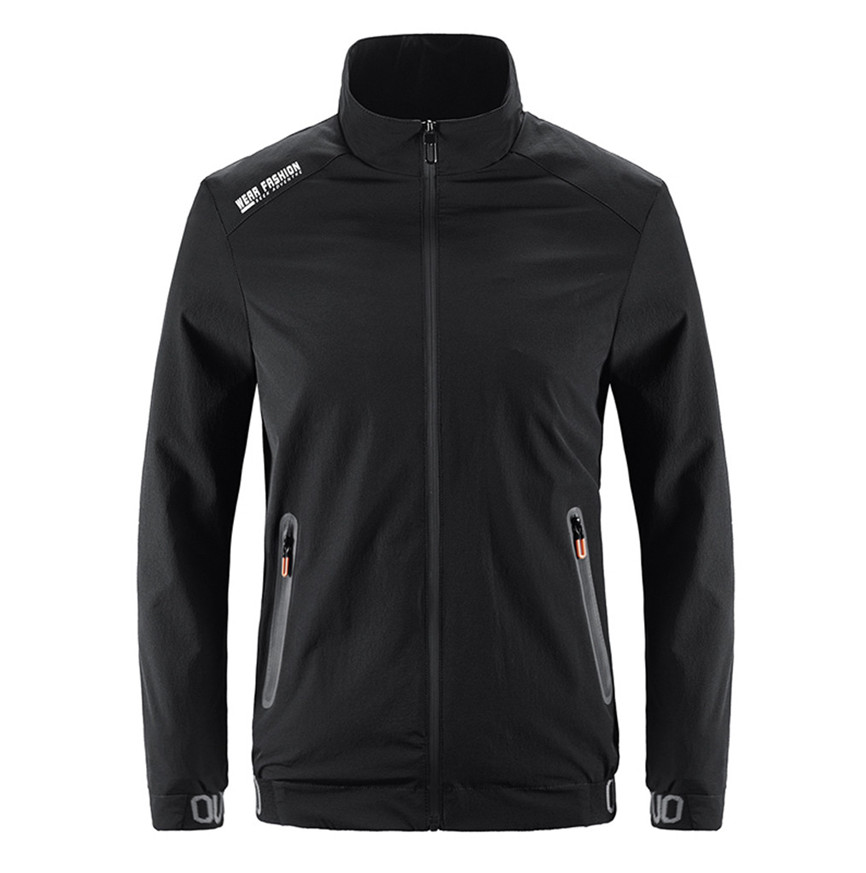 

Coat Man Winter Jacket 2019 Long Sleeve Plus Size Autumn Casual Fashion Waterproof Quick-drying Breathable Sport Outdoor Coat, Black