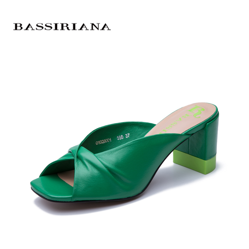 

Bassiriana 2020 Summer new women sandals high heels leather slippers color fashion comfortable fashion women shoes, 555