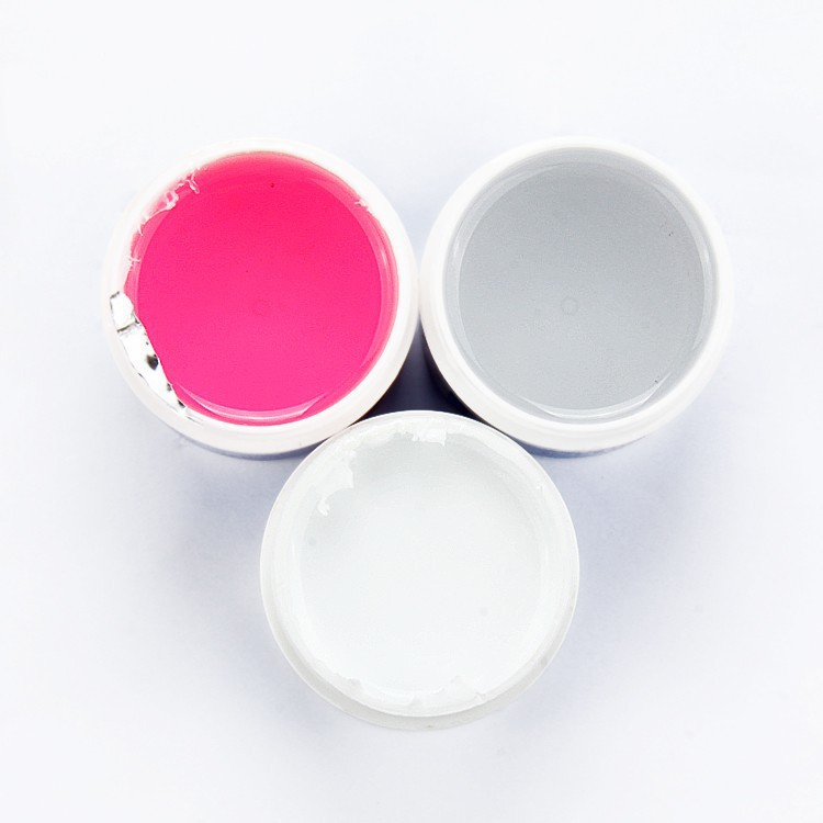 

3pcs/lot High Quaility Builder Nail Gel Pink Clear White pink Beauty Salon 2oz / 56g Strong UV Gel Nail Art False Tips Extension, 3pcs clear