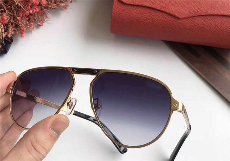 

Wholesale-0101 Luxury Designer Sunglasses Metal Pilot Frame Glasses Handmadwear Lens Laser Top Quality UV400 protection With case