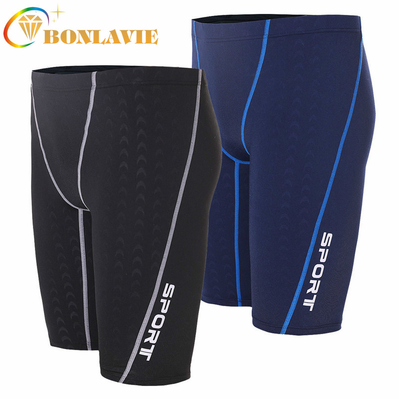 

2019 Men Swimsuit Anti-chlorine Five-point Professional Swimming Trunks for Swimming Pools Sport Swim Brief Trunks Men Swimwear