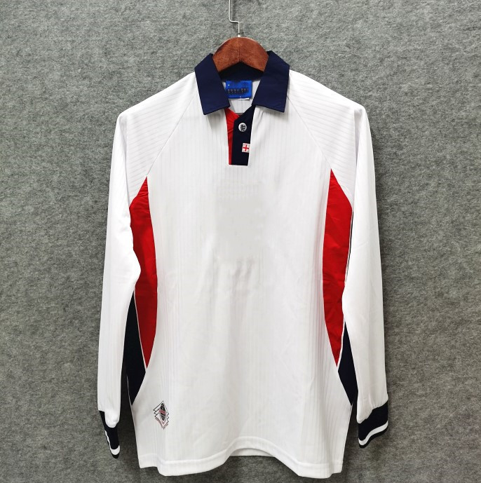 

Long sleeve 1997 1998 Retro ENG soccer jerseys Home White SHEARER SHERINGHAM BECKHAM Men OWEN SCHOLES 97 98 Lan Classic Football Shirt, 97/98 home world cup