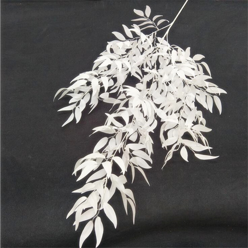 

30pcs Artificial Willow Tree Branches Silk Greenery Vines Olive Leaf Vines for Wedding Party Decoration, 110cm red