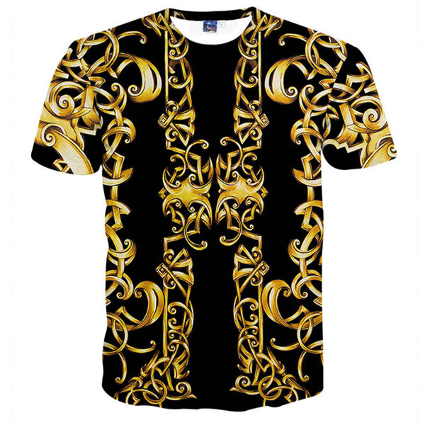 Acquistare Designer Novità 3D Stampa A Catena Dorata Stampa Baroque T Shirt  Marca Stile Stile Stile Stile Stile Abbigliamento Corto Royal Uomo Vestiti  Hip Hop Top Tees Economico | Consegna Veloce E